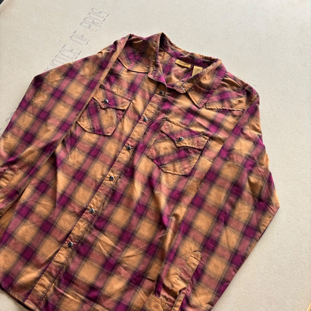 Y2K Wrangler Western Pearl Snap Plaid Shirt